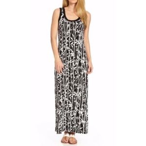 NWOT Karen Kane Black and White Bamboo Maxi Dress, Size Medium